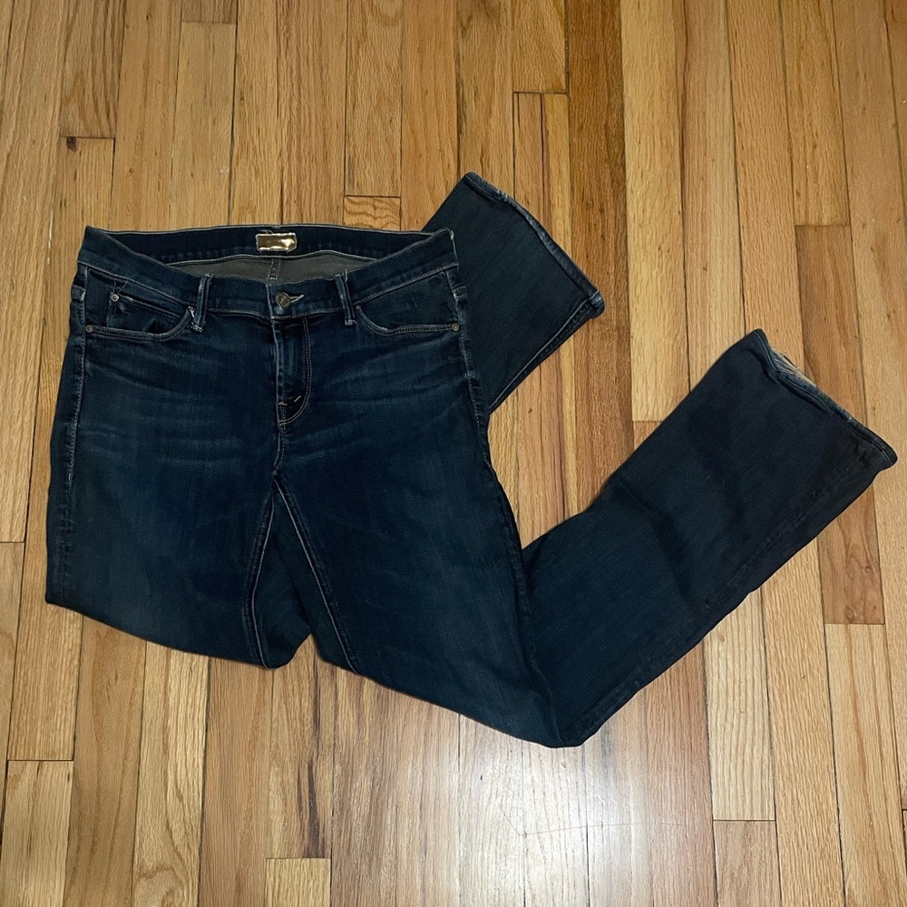 Mother The Runaway Dark Washed Blue Denim Flare Jeans Size 29
